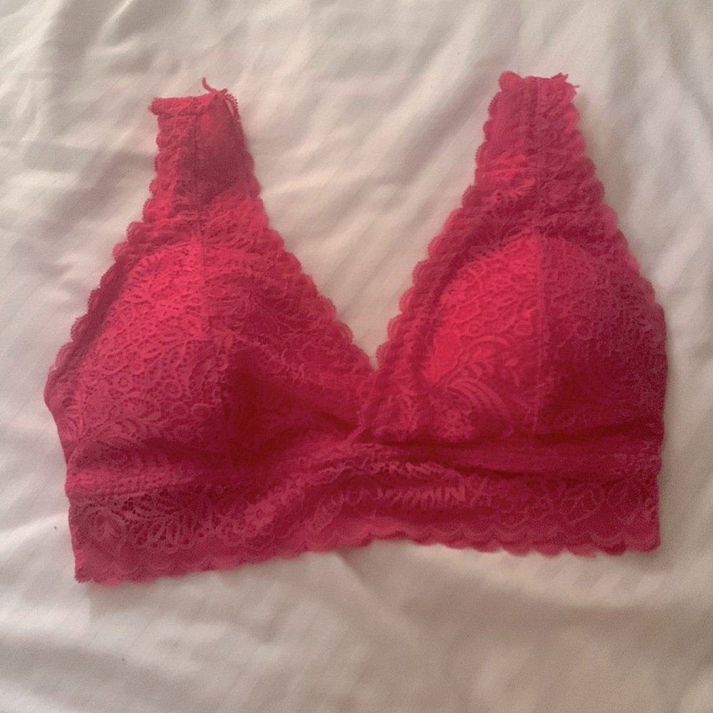 Pink bralette, Medium, Lace